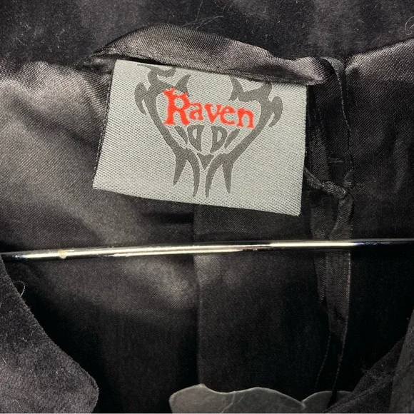 Vintage Raven Gothic Dracula Steampunk Victorian Long Velvet Trench Coat Vampire